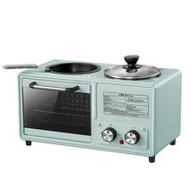 죽 영양식제조기 다기능 4 in 1 가정용 8 리터 대용량 토스터 붙지 않는 코팅 프라이팬 아침 식사 기계, 02 Mint green_05 AU