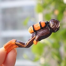 수족관 악세사리 용품 거북이 어항 미니 아크릴 베타 축양 2차 3차 무환수 다이 다이버 보물 상자 상자 골동품 창조적 인 수조 장식 풍경 해적 금화 장식품 수지 공예, 갈색