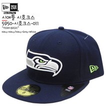 뉴에라 [슈즈네][정품] NFL 오피셜 캡 시애틀 시호크스 베이직 미식축구 모자 59FIFTY 사이즈캡 미국직배송