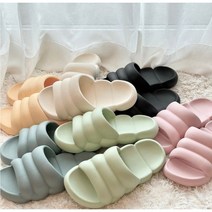 마카롱 마쉬멜로우 미쉐린 똥카롱 구름 슬리퍼 층간소음 무소음 룸슈즈 발편한 푹신한 고무 eva 쿠션 무지 조리원 커플 여성 임산부 집안 거실 실내용 사무실 실내화 거실화, 그린, M