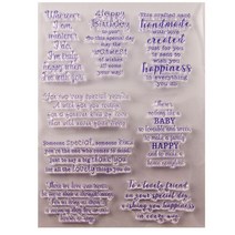 축복 인용문 실리콘 클리어 인감 스탬프 DIY Scrapbooking 엠보싱 사진 앨범 장식 종이 카드 공예 아트 수제 선물, 노란색