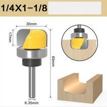 6.35mm 생크 보울 트레이 템플릿 우드 라우터 비트 1/4 세트 2 개의 플루트 밀링 커터 카바이드 합금 목공 기계 CNC 도구, 1-8