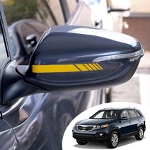 쏘렌토R 사이드 미러 반사 컬러 데칼 스티커 포인트 튜닝 자동차 시트지 야간시 안전스티커, 블루반사