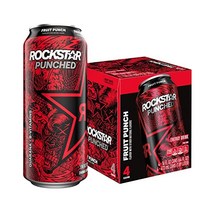 록스타 펀칭 에너지 드링크 64Fl Oz, 후르츠 펀치_16FL 오즈(4개 팩)