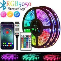 LED 스트립 인테리어전등 방조명 RGBIC-WS2812B 5050 LED 스트립 5V 유연한 다이오드 블루투스 IR 제어, 05 5m 16.40ft, 03 RGB 5050 24-Key APP