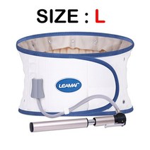 발 종아리 알 공기압 마사지 롤러 척추 기 견인 벨트 허리 받침대 요추 벨트 허리 보호, 화이트 size l