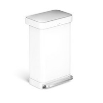 심플휴먼 스텝 패달 휴지통 45L, 1개, 04_화이트