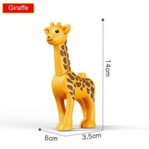 Big Size Animal Building Blocks Compatible Lego Duplo Accessories Figures Block Lion Panda DIY Brick, Giraffe