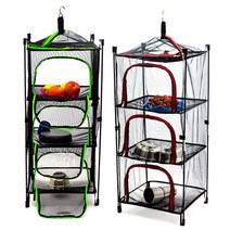 [해피아울렛] 캠핑 캐비넷망 식기건조기 통풍망 3단 캠핑용품, 레드