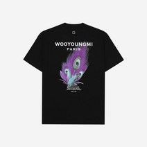 우영미 깃털 백로고 티셔츠 블랙 - 23SS Wooyoungmi Feather Back Logo T-Shirt Black