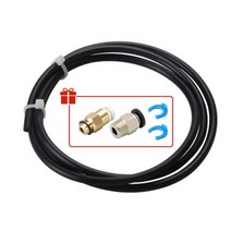 테프론튜브 테프론 호스 1m ptfe 튜브 테플론토 파이프 pc4-01 스트레이트 공압 피팅 푸시 연결 + ender 3 cr10 3d 프린터 부품용 퀵 피팅 점적테이프, 검은색