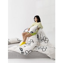 유니크 레터링 침대 이불 커버 베개 세트 인스타 침실 사진 리빙
