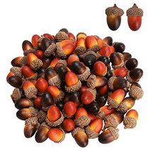 Udefineit 100PCS 3cm Artificial Mini Acorns Fake Fruit Props Lifelike Oak Nut Plants Model Craft fo, 1