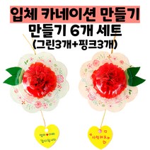입체카네이션 만들기 6개세트/어린이집 카네이션 만들기/유치원 카네이션 만들기/어버이날 카네이션 만들기 키트 세트/어린이집 카네이션 카드 만들기