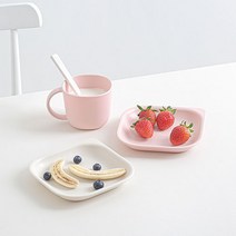 탁가온 에코젠 네모 유아 데일리접시S, 데일리접시 S_아이보리, 아이보리