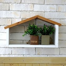 원목 하우스형 벽선반 카페 음식점 인테리어 소품 새집 인형집, 브라운(대)