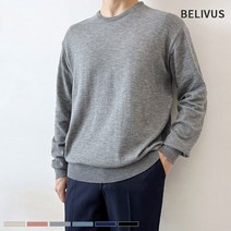 [KT알파쇼핑]빌리버스 남자 니트 BDT355 라운드 무지 티셔츠