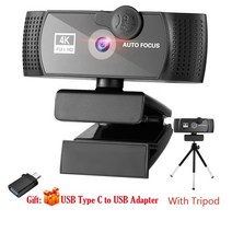 웹캠 웹캠 1080p 2k 4k 8k full hd web camera for pc 컴퓨터 노트북 usb web cam with 마이크 및 ring light web, 삼각대 8806으로 4k