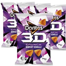 도리토스 호주 Doritos Crunch 3D 크런치 스위트 칠리 스낵 130g, 4팩