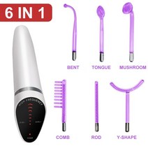 고주파 온열 치료기 전극 지팡이 터치 스크린 전기 유리관 미용 기기 여드름 스팟 리무버 페이셜 스킨 케, 03 Red AU Adaptor