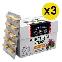 피터앤존 뉴질랜드 밀크씨슬 실리마린 70000mg 60캡슐, 3개
