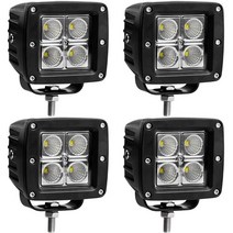 LEDKINGDOMUS 4 인치 LED 라이트 바 4pcs 20W 홍수 큐브 LED 작업 빛 포드 오프로드 라이트 LED 안개등 트럭 보트 픽업 SUV ATV UTV 방수 IP68, 20W Flood Cube Light(4Pack)