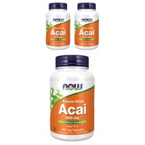 나우푸드 아사이 500mg 베지 캡슐, 100개입, 3개