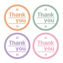 [1000매]땡큐스티커_답례스티커 감사스티커 배달 배민 리뷰스티커 유광 원형스티커 4cm/5cm/6cm 주문제작스티커, 50mm, 1번오렌지