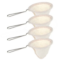 Huante 4 pcs 플란넬 천 커피 필터 여과기 손잡이가있는 재사용 가능한 드립퍼 가정용 수제 액세서리, 베이지