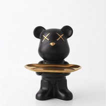 Ceram 동물 및 조각 크리 에이 티브 침실 액세서리 홈 장식 Kawaii 인형 인테리어, 04 ZR137-Balck