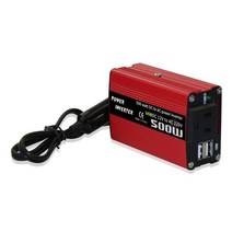 차량용인버터 차박전기 캠핑 자동차 밧데리 500W dcac 전원 변환기 DC 12V220V 110V AC 인버터 자동 변압기 듀얼 USB 차량용 충전기 어댑터 포함, 2.12V to 220V AC