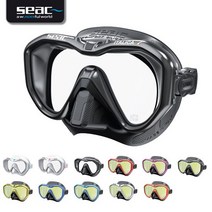 쎄악 쎄악섭 스쿠버다이빙 마스크 수경 이탈리카, 블랙/화이트