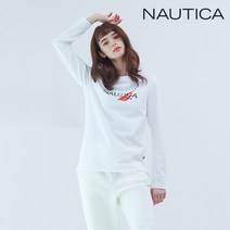 [NAUTICA] NEW 노티카 여성 클래식 로고 긴팔티셔츠 화이트