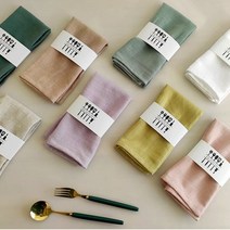 8컬러 테이블 냅킨 타올 바리스타 카페 홈카페 북유럽 감성칼라 린넨타올 호텔냅킨 주방타올 핸드타올, 본상품선택, 다크그린