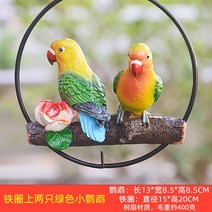 해외 앵무새 공예품 모란앵무 청금강 왕관앵무 조경 정원 인테리어 소품-15655, 옵션25