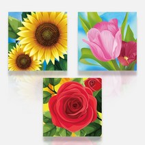 보석십자수 3D 행복꽃 액자세트시리즈 3종(20x20cm)보석십자수 비즈십자수 큐빅십자수 비즈공예 DIY, 쿠팡 03 튤립