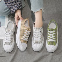 Riodls 빈티지 체크무늬 여성 데일리 스니커즈