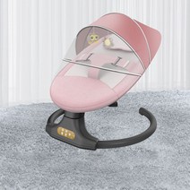 바운서 전동 스윙 신생아 아기 흔들의자 리모컨, 핑크