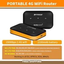 유무선라우터 공유기 OPTFOCUS 무선 라우터 보조베터리 4G 모뎀 USB 타입 LTE SIM 카드 이탈리아 미니 포켓 와이파이, [04] Non-Screen 2100mAh