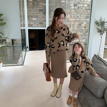 아짱 키즈신상 여아투피스 맘커플룩 니트투피스 레오니트투피스