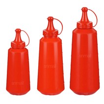 에스앤몰 업소용 초장병 소스통 튜브형 빨간 소스용기 횟집 식당 양념통 케찹통, 중 350ml
