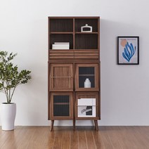 소티디자인 헤이즐 플랩도어 수납장 730 + 선반장 730 세트 - 2color, 월넛 세트[P401W+D402W]