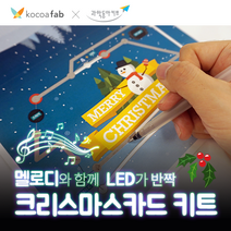 코코아팹 드로잉 크리스마스카드 키트 (SW코딩교육 및 전기 회로 교육 학습키트), 크리스마스카드 키트(3인용/펜1개)