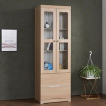 2단서랍 서재 책장 그릇수납장 모서리장 다용도수납장, 화이트