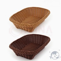 삼미호 라탄바구니 사각 라틴바구니, 중-다크브라운 (CG82682)