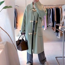 [리즈무드] 햅번 모직 롱 더플 코트