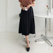 주디앤 여성 린다 핀턱 플리츠 밴딩 롱 스커트