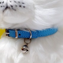 고양이 방울목걸이 강아지 겸용 심플 컬러 기본 목걸이, 블루