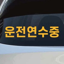 모노먼트 심플 고딕체 운전연수중 스티커, L (대형), 노랑