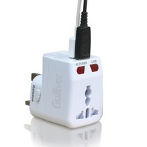 [걸리버] 전세계 3구 USB 여행용 멀티플러그 멀티어댑터 (과전압방지퓨즈 적용) G9550010